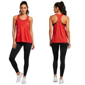 Nike Women's Large Swoosh Prep Racerback Tank Top - Orange Sz: M